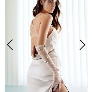 Nasty Gal white satin dress